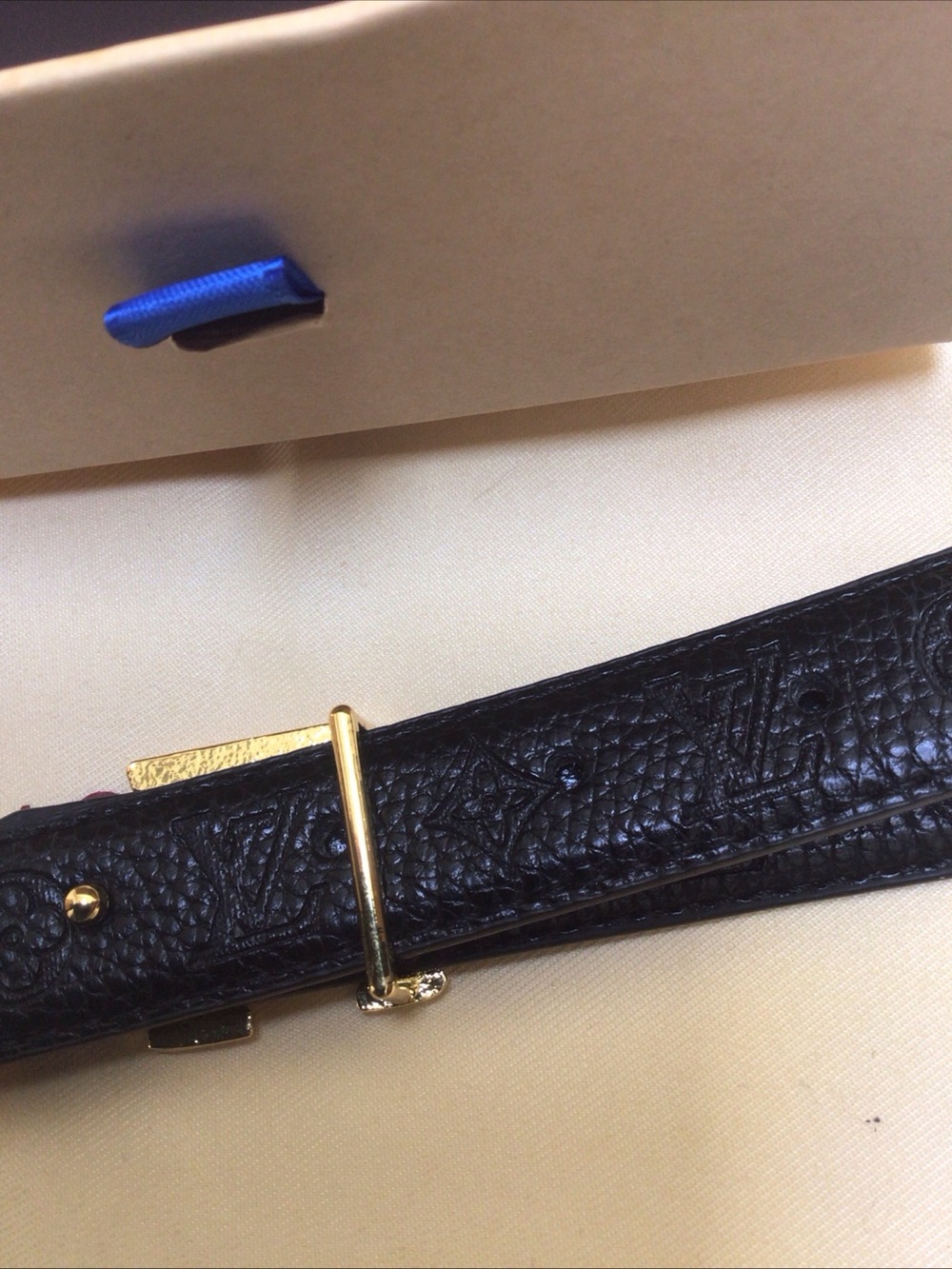 Louis Vuitton Brown Monogram LV Buckle Belt with Crystal Accent reversible 38” - Picture 7 of 8